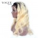 613 Body Wave Lace Front Wigs 100% Brazilian Virgin Human Hair Bleached Blonde Wigs